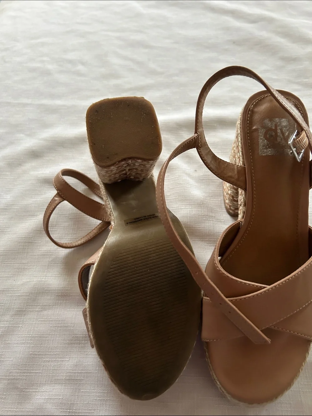 Dolce Vita Tan Cross-Strap Wedge Sandals